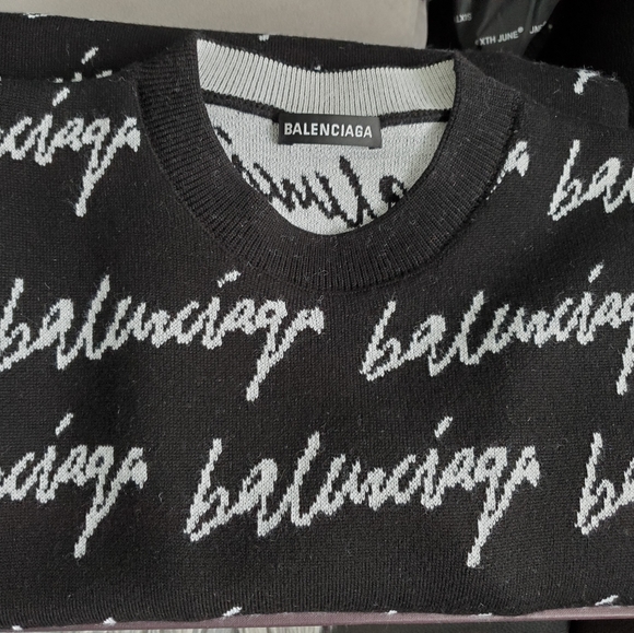 Balenciaga Allover Logo Jumper Sweater XS - Picture 4 of 7